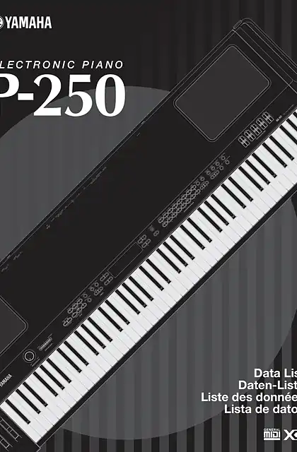 yamaha雅马哈P-250 Data List